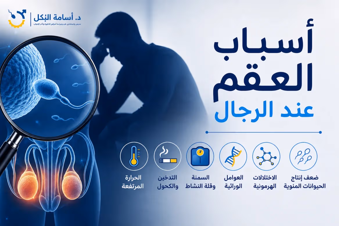 أسباب العقم عند الرجال وكيف يتم تشخيصها؟ (دليل طبي شامل)